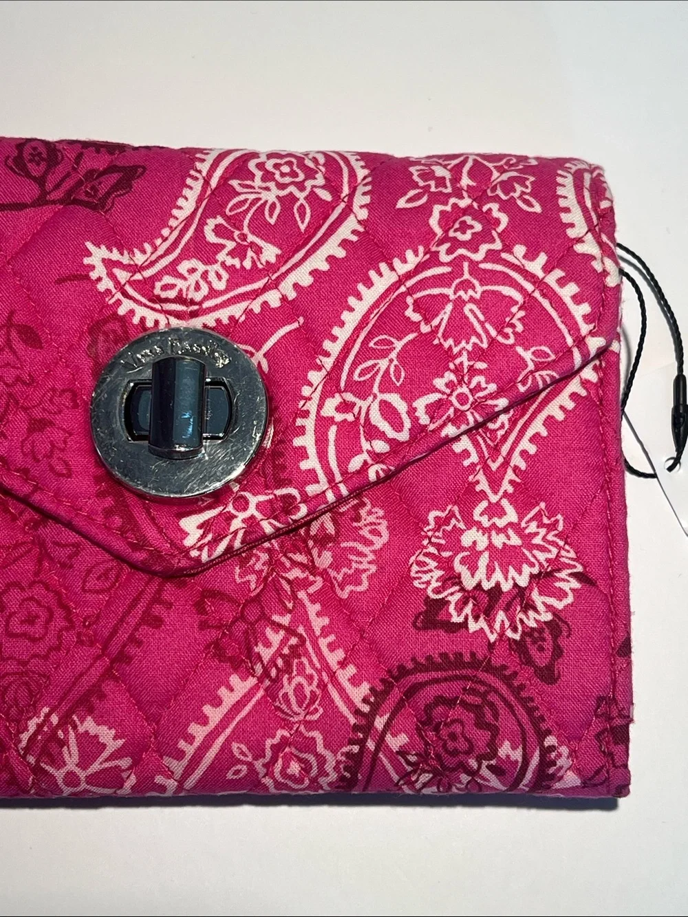 Vera Bradley Hot Pink Quilted Paisley Envelope Clutch
